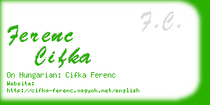 ferenc cifka business card